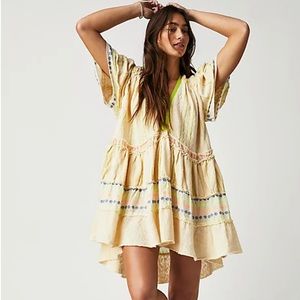 NWT Free People Bella Tunic Dress Embroidered